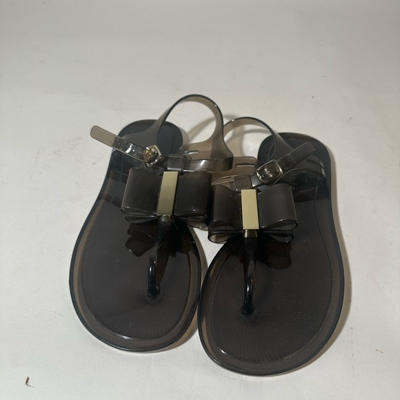 Kate Spade Jelly Bow Stylish Black Sandals - Picture 2 of 9